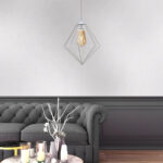 Φωτιστικό οροφής Nura Megapap E27 μεταλλικό μονόφωτο χρώμα λευκό 24x24x72εκ.