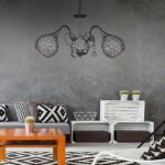 Φωτιστικό οροφής Dagobert Megapap E27 μεταλλικό τρίφωτο χρώμα ασημί 53x53x61εκ.