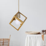 Φωτιστικό οροφής Thora Megapap E27 μεταλλικό μονόφωτο χρώμα χρυσό ματ 22x22x70εκ.