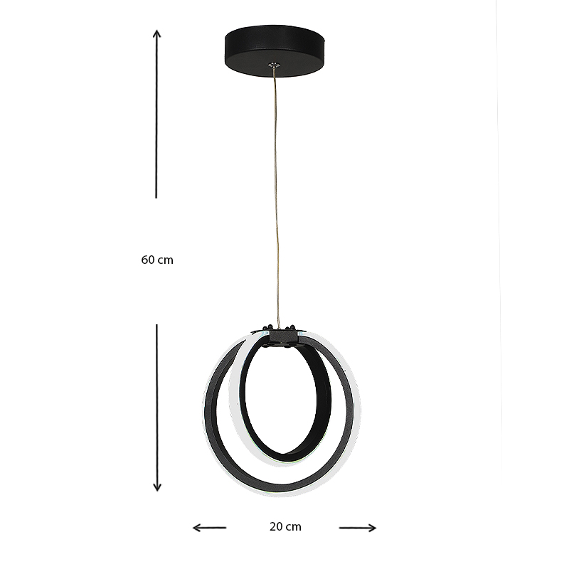 Φωτιστικό οροφής Led Jupiter Megapap μεταλλικό μονόφωτο χρώμα μαύρο 19x16x60εκ. - Image 2