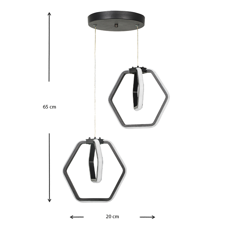 Φωτιστικό οροφής Led Holt Megapap μεταλλικό δίφωτο χρώμα μαύρο 20x20x68εκ. - Image 2