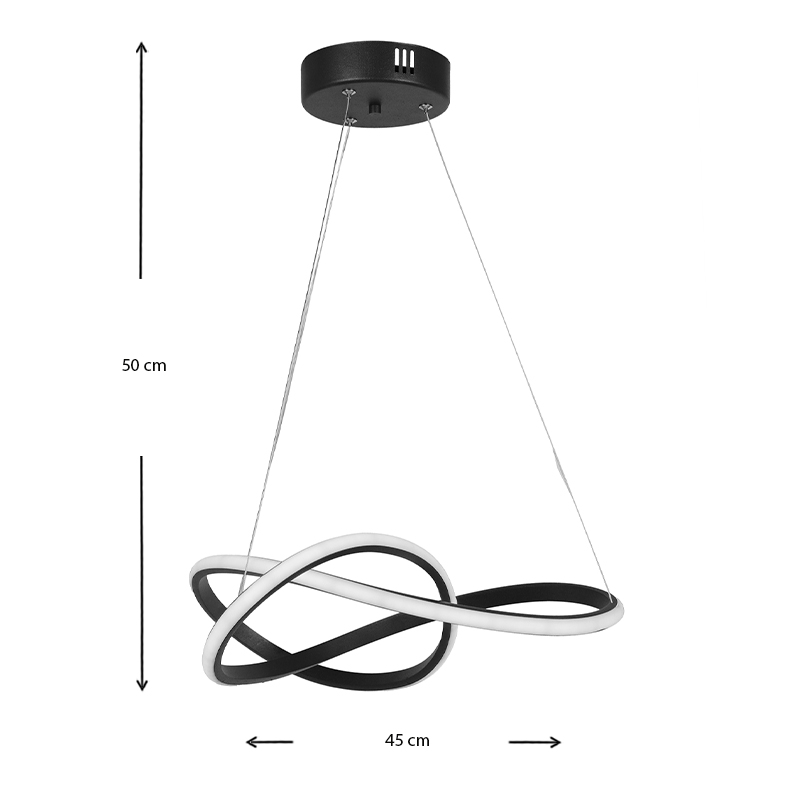 Φωτιστικό οροφής Led Luciano Megapap μεταλλικό μονόφωτο χρώμα μαύρο 47x40x60εκ. - Image 2