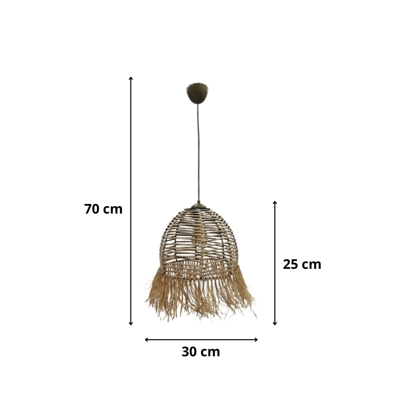 Φωτιστικό οροφής Varena Megapap E27 χάρτινο μονόφωτο χρώμα φυσικό Ø30x70εκ. - Image 2