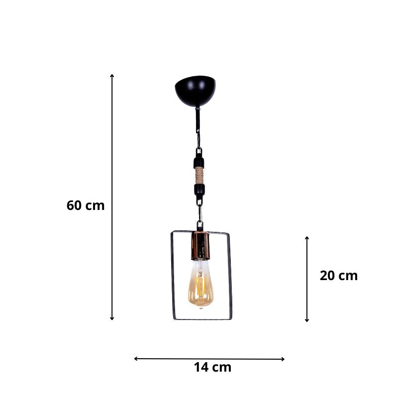 Φωτιστικό οροφής Pembe Megapap E27 μεταλλικό μονόφωτο χρώμα μαύρο 14x6x60εκ. - Image 2