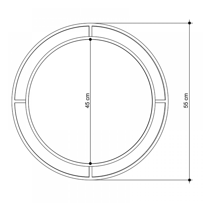 Καθρέφτης τοίχου Bubble Megapap αλουμινίου χρώμα χρυσό 57x2x57εκ. - Image 2