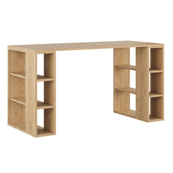 Γραφείο εργασίας Colmar Megapap χρώμα sapphire oak 140x60x75εκ - Image 3