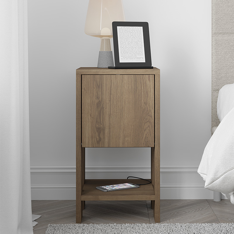 Κομοδίνο Ema Megapap χρώμα ανοιχτό καρυδί 30x30x55εκ. - Image 2