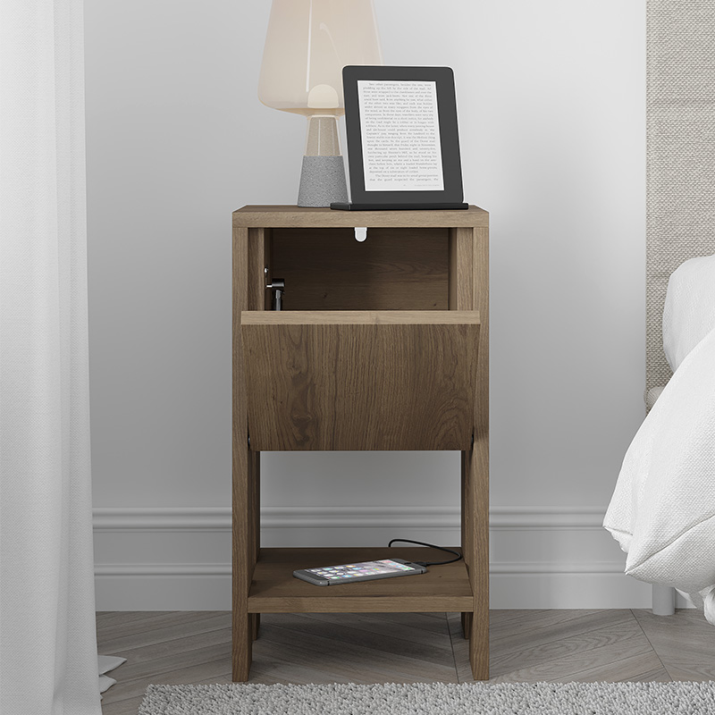 Κομοδίνο Ema Megapap χρώμα ανοιχτό καρυδί 30x30x55εκ. - Image 3