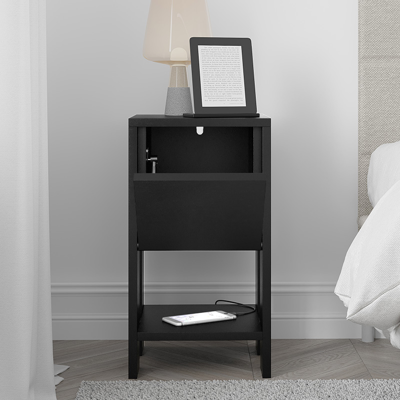 Κομοδίνο Ema Megapap χρώμα μαύρο 30x30x55εκ. - Image 3