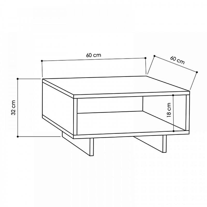 Τραπεζάκι σαλονιού Hola Megapap χρώμα λευκό 60x60x32εκ. - Image 3