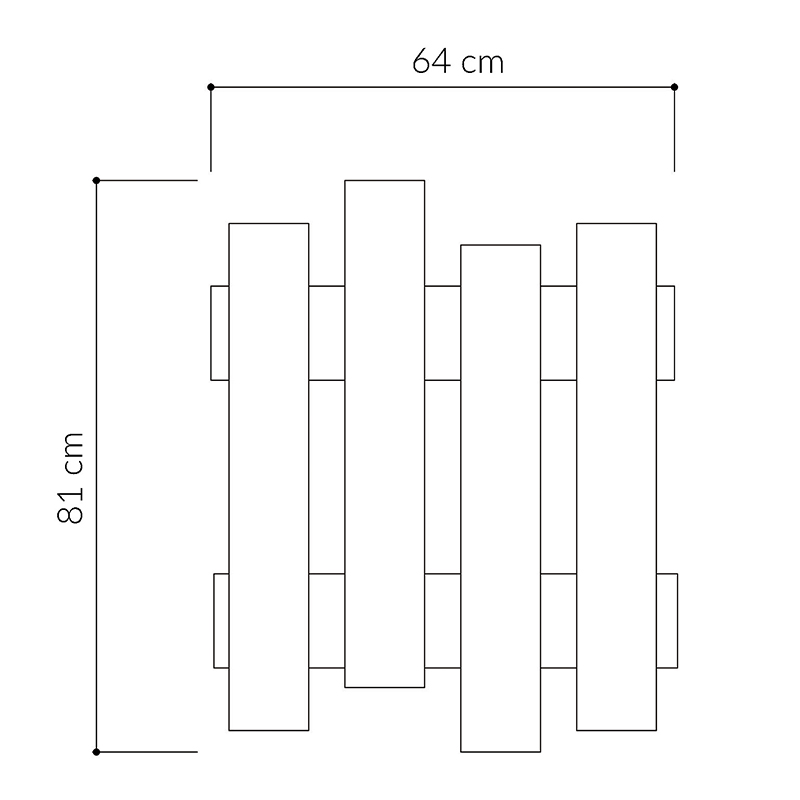 Κρεμάστρα τοίχου Wave Megapap χρώμα sapphire oak 64x4x81εκ. - Image 3