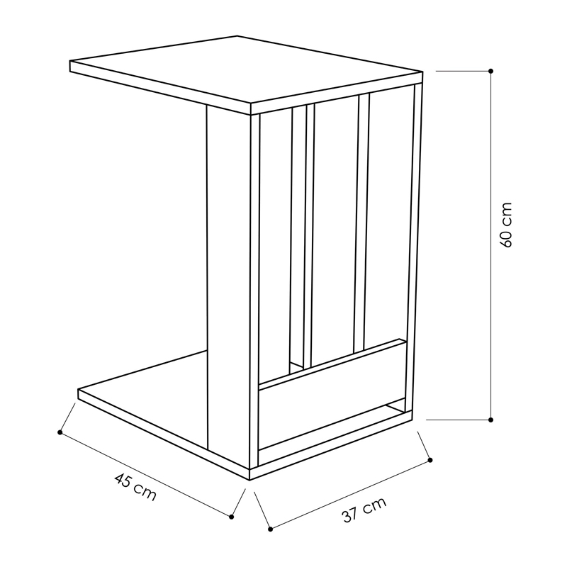 Τραπεζάκι βοηθητικό Edi Megapap χρώμα sapphire oak 37x45x60εκ. - Image 5