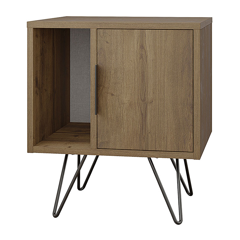 Κομοδίνο Glynn Megapap χρώμα ανοιχτό καρυδί 50,2x44,6x60εκ. - Image 5