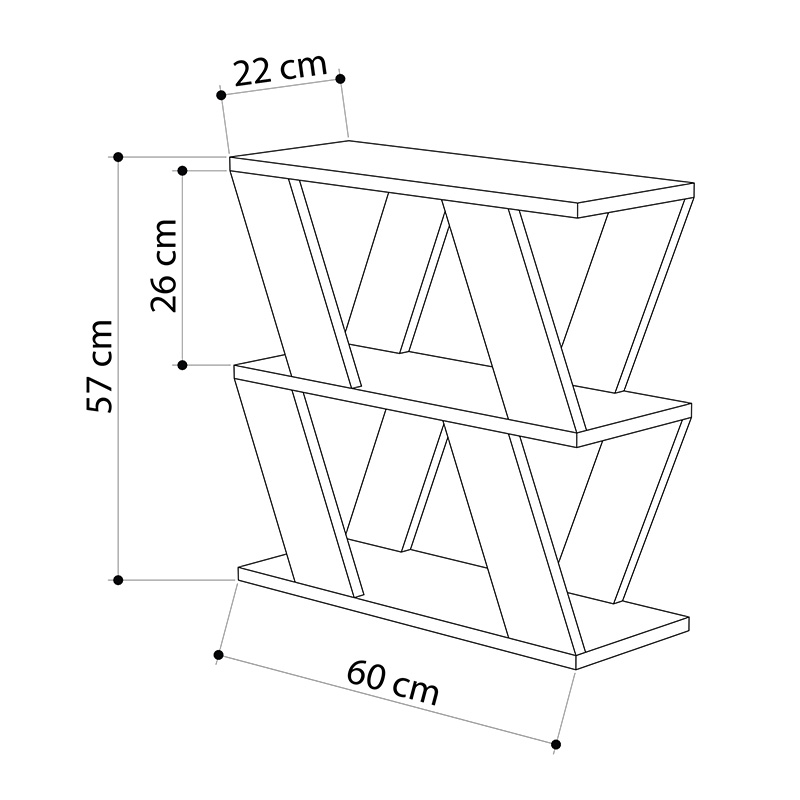 Τραπεζάκι βοηθητικό Lazena Megapap χρώμα sapphire oak 60x22x57εκ. - Image 3