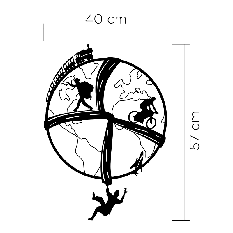 Διακοσμητικό τοίχου Free Soul Megapap μεταλλικό χρώμα μαύρο 40x2x57εκ. - Image 2