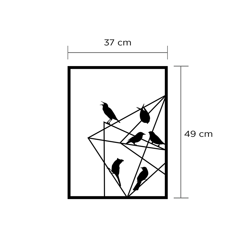 Διακοσμητικό τοίχου Birds on Wire Megapap μεταλλικό χρώμα μαύρο 37x2x49εκ. - Image 2