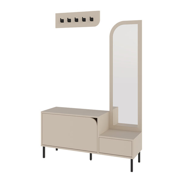 Έπιπλο εισόδου Mila Megapap με κρεμάστρα χρώμα sandstone120x37x171,6εκ. - Image 3