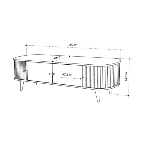 Έπιπλο τηλεόρασης Gentle Megapap χρώμα sapphire oak 180x40x52εκ. - Image 6