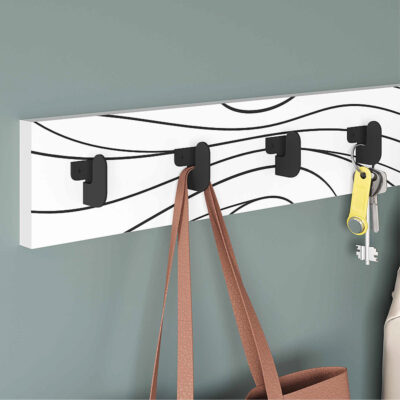 Κρεμάστρα τοίχου Flow Megapap χρώμα λευκό 63x1,8x9,8εκ.
