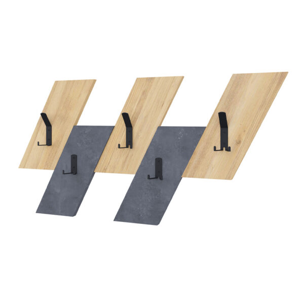 Κρεμάστρα τοίχου Livy Megapap χρώμα sapphire oak - γκρι ρετρό 75,2x1,8x45,3εκ. - Image 3