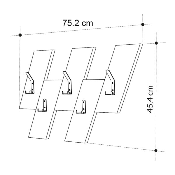 Κρεμάστρα τοίχου Livy Megapap χρώμα sapphire oak - γκρι ρετρό 75,2x1,8x45,3εκ. - Image 4