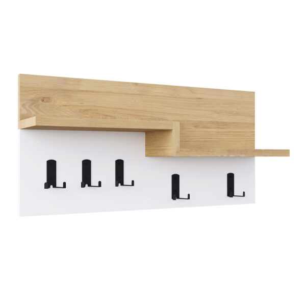 Κρεμάστρα τοίχου Harmon Megapap χρώμα sapphire oak - λευκό 65x15x31εκ. - Image 3