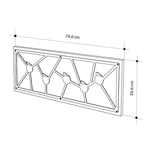 Κρεμάστρα τοίχου Trace Megapap χρώμα sapphire oak 74,6x1,8x26,6εκ. - Image 4
