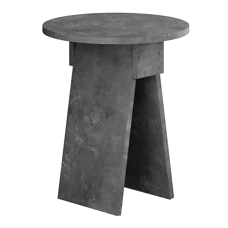 Βοηθητικό τραπεζάκι Chen Megapap χρώμα γκρι ρετρό Φ42x50εκ. - Image 3