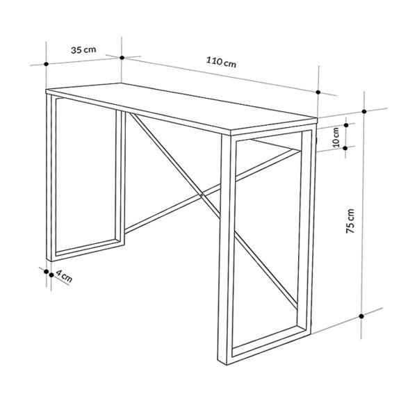 Κονσόλα Archie Megapap χρώμα γκρι ρετρό - μαύρο 110x35x75εκ. - Image 4