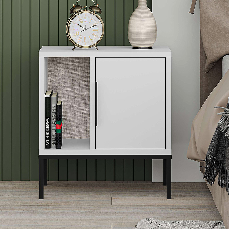 Κομοδίνο Glynn Megapap χρώμα λευκό 45x35x50εκ. - Image 2