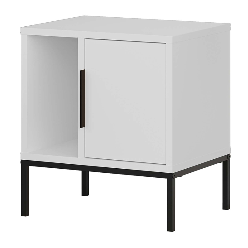 Κομοδίνο Glynn Megapap χρώμα λευκό 45x35x50εκ. - Image 3