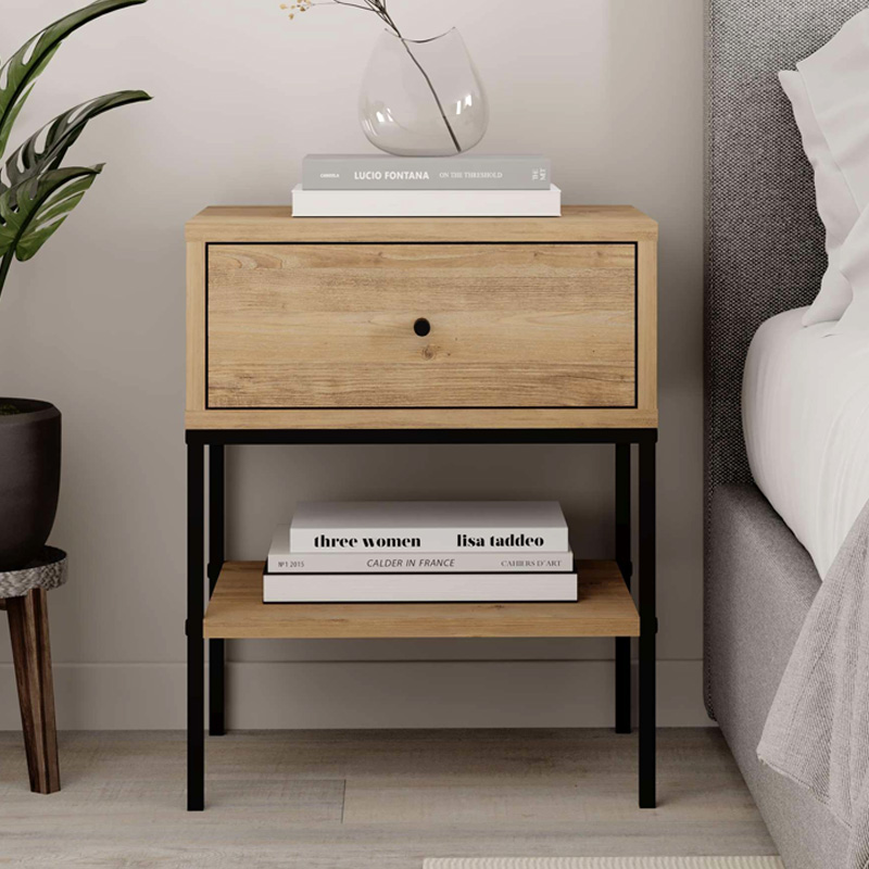 Κομοδίνο Lisa Megapap χρώμα saphhire oak 45x35x56εκ. - Image 2