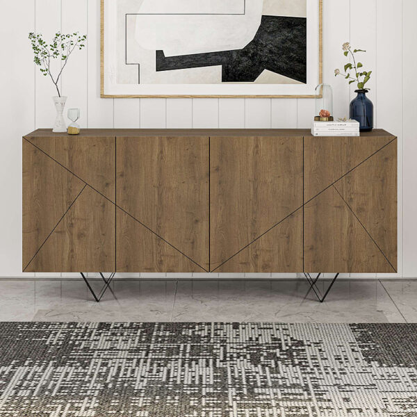 Μπουφές Jakomen Megapap χρώμα ανοιχτό καρυδί 180x41,7x80εκ. - Image 2