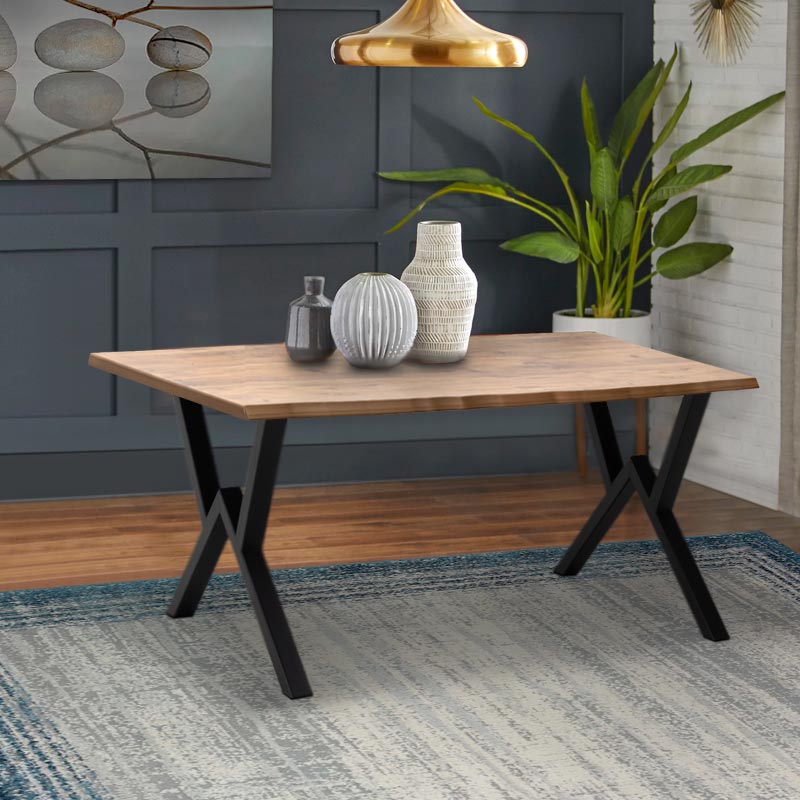 Τραπέζι Walter Megapap Mdf - μεταλλικό χρώμα ακακίας 140x80x75εκ. - Image 2