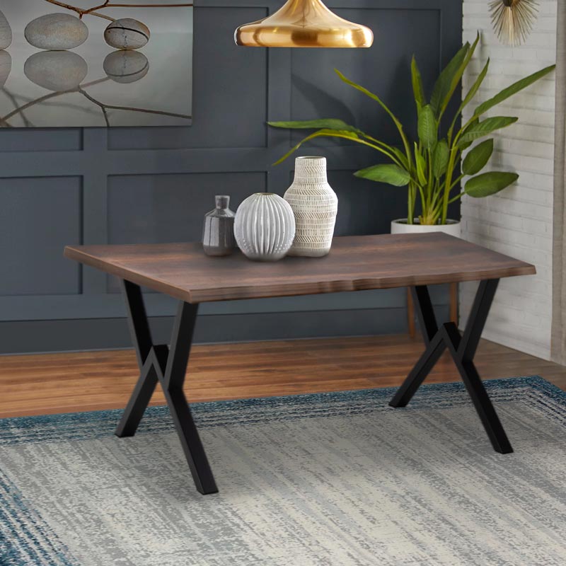 Τραπέζι Walter Megapap Mdf - μεταλλικό χρώμα καρυδί 140x80x75εκ. - Image 2