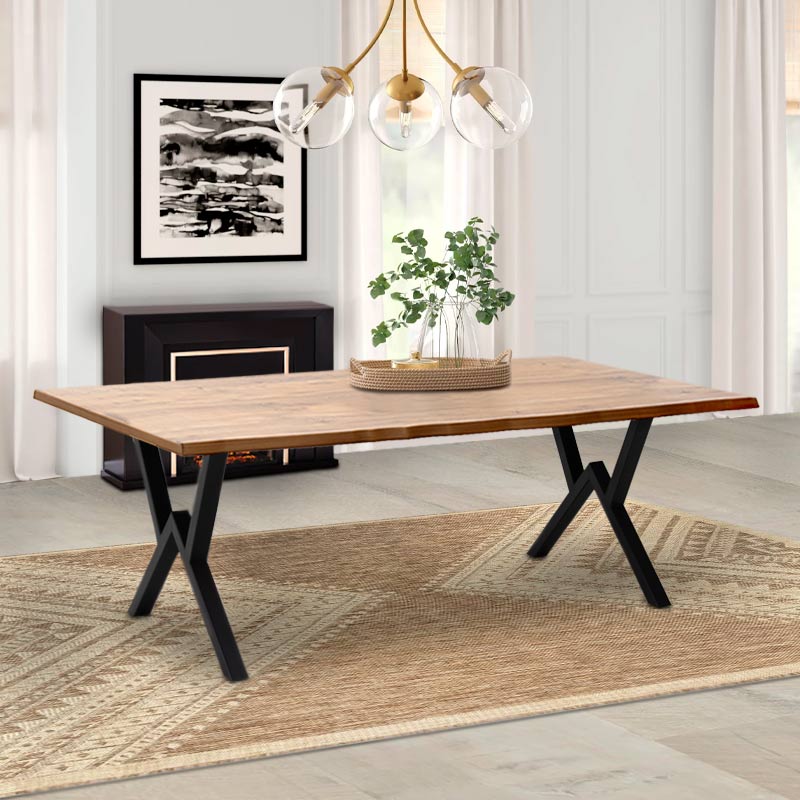 Τραπέζι Walter Megapap Mdf - μεταλλικό χρώμα ακακίας 200x100x75εκ. - Image 2