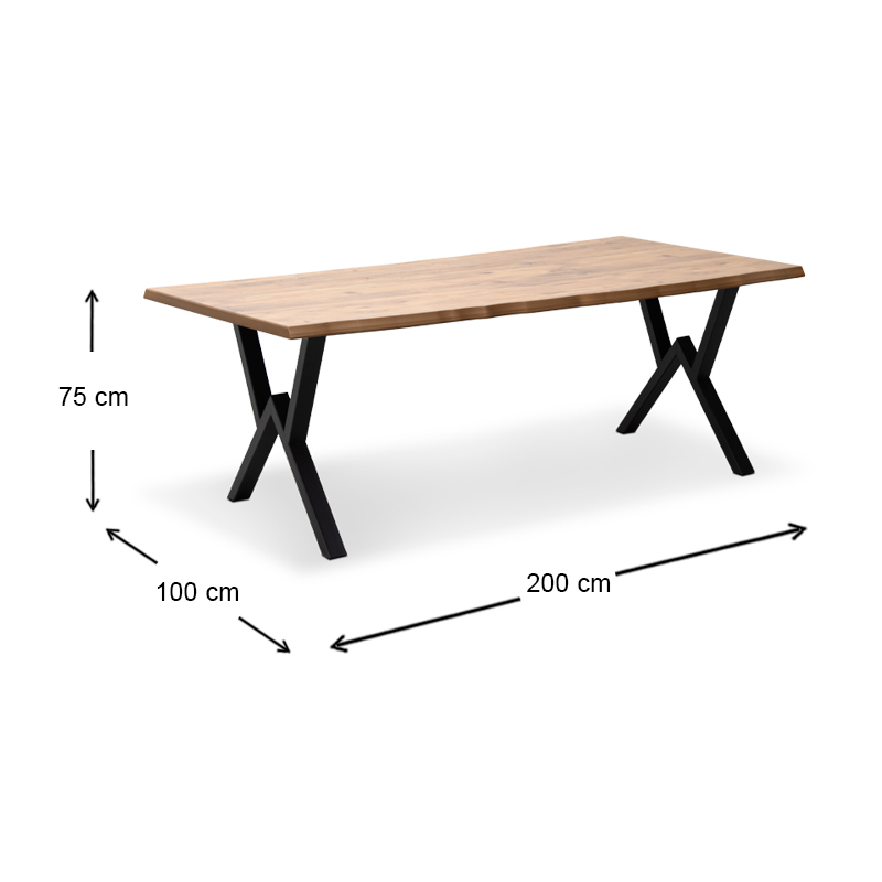 Τραπέζι Walter Megapap Mdf - μεταλλικό χρώμα ακακίας 200x100x75εκ. - Image 5