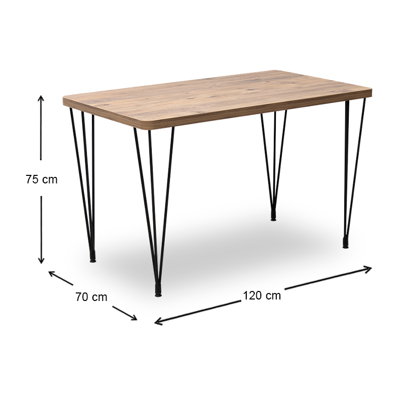 Τραπέζι Roger Megapap Mdf - μεταλλικό χρώμα ακακίας 120x70x75εκ. - Image 4