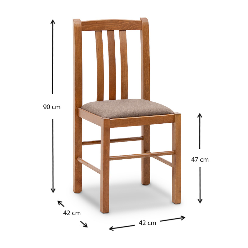 Καρέκλα τραπεζαρίας Derry Megapap από μασίφ ξύλο οξιάς χρώμα καρυδί 42x42x90εκ. - Image 4
