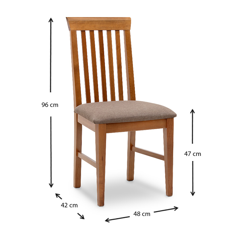 Καρέκλα τραπεζαρίας Francis Megapap από μασίφ ξύλο οξιάς χρώμα καρυδί 48x42x96εκ. - Image 4