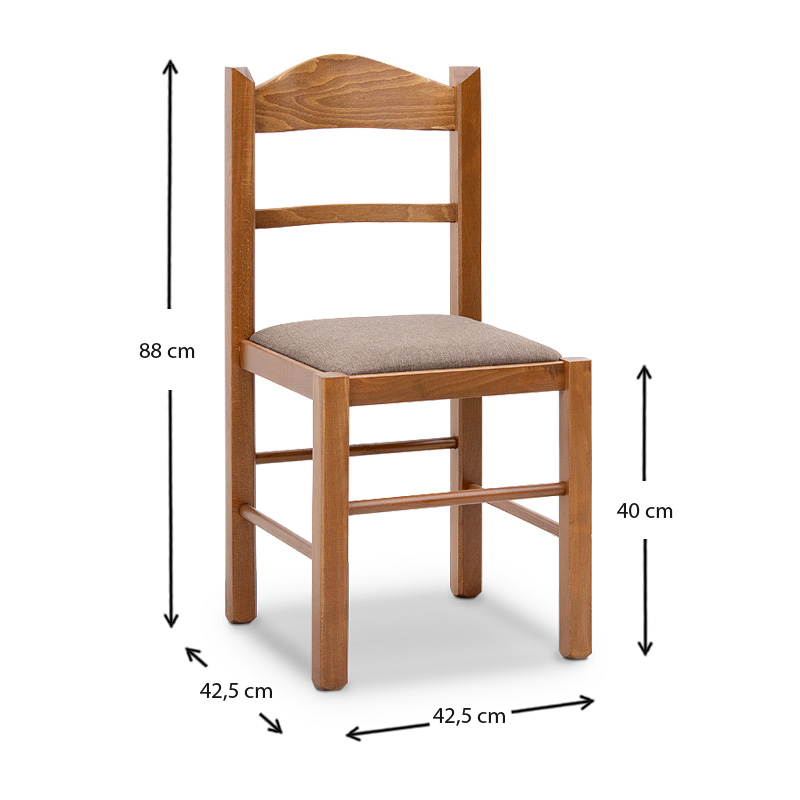 Καρέκλα τραπεζαρίας Virginia Megapap από μασίφ ξύλο οξιάς χρώμα καρυδί 42,5x42,5x88εκ. - Image 4