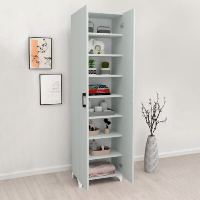 Ντουλάπα - Παπουτσοθήκη Lilly Megapap χρώμα λευκό 49x32x178εκ.