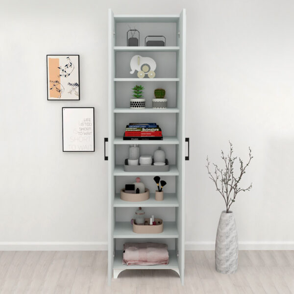 Ντουλάπα - Παπουτσοθήκη Lilly Megapap χρώμα λευκό 49x32x178εκ. - Image 3