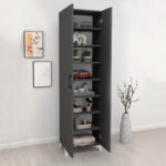 Ντουλάπα - Παπουτσοθήκη Lilly Megapap χρώμα ανθρακί 49x32x178εκ.