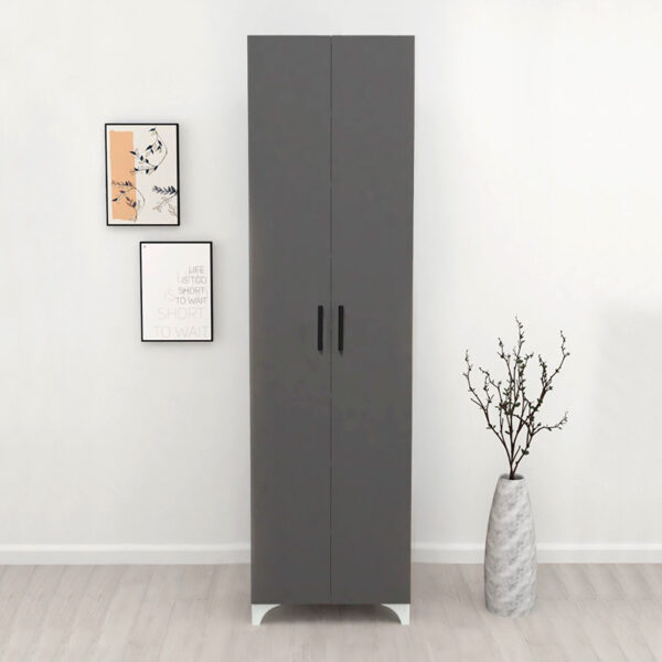 Ντουλάπα - Παπουτσοθήκη Lilly Megapap χρώμα ανθρακί 49x32x178εκ. - Image 2