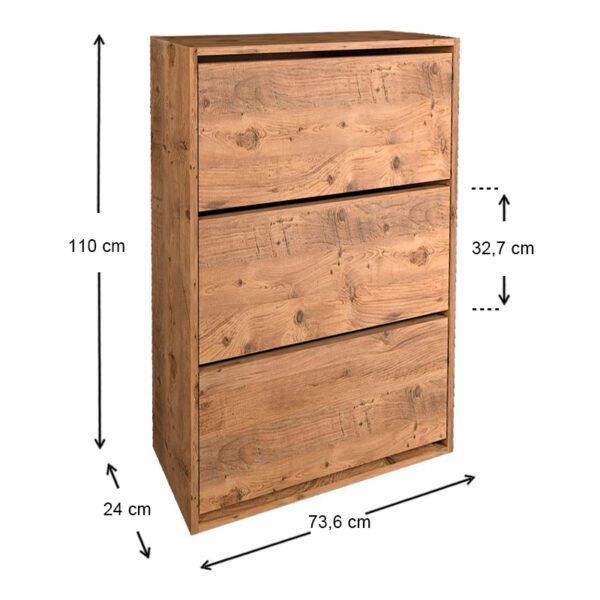 Παπουτσοθήκη Nave Megapap 18 ζευγών χρώμα pine oak 73,6x24x110εκ. - Image 5