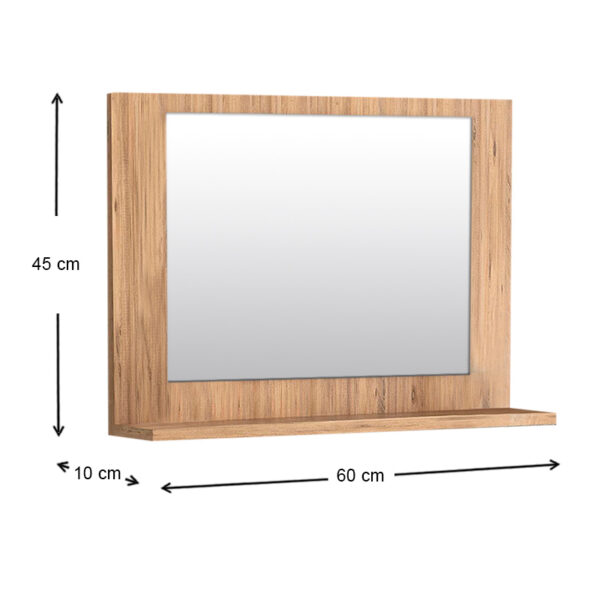 Καθρέφτης μπάνιου Devlin Megapap χρώμα pine oak 60x10x45εκ. - Image 3