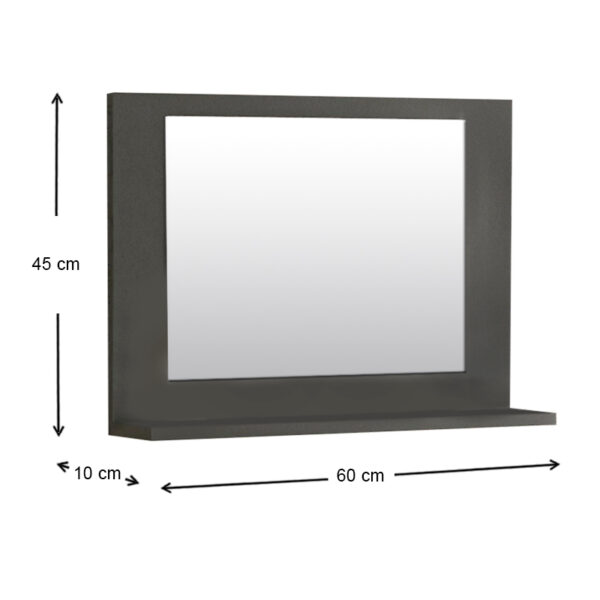 Καθρέφτης μπάνιου Devlin Megapap χρώμα ανθρακί 60x10x45εκ. - Image 3