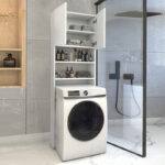 Έπιπλο πλυντηρίου Ramsey Megapap χρώμα λευκό 65x27x190,6εκ.