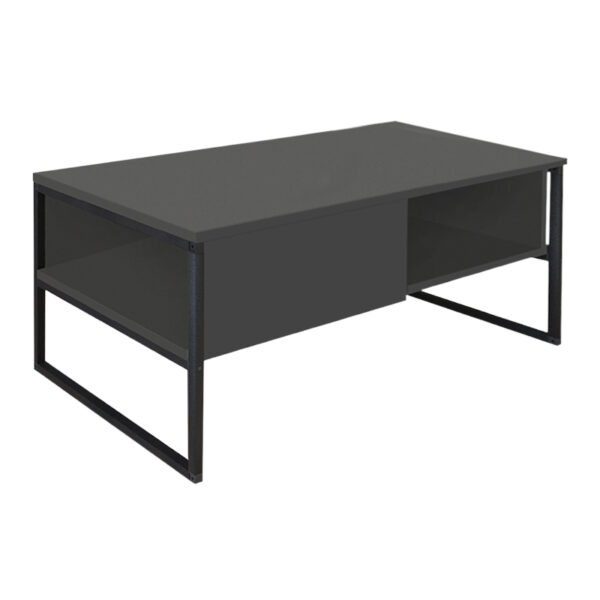 Τραπεζάκι σαλονιού Lawrence Megapap χρώμα ανθρακί 105x60x46εκ. - Image 2